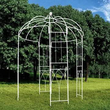 OUTOUR French Style Birdcage Shape Heavy Duty Gazebo, 9' Highx 6'6" Wide, Pergola Pavilion Arch Arbo...