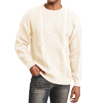 Men's Soft Cable Knit Sweater - Cozy & Stylish - Perfect for Winter Wear