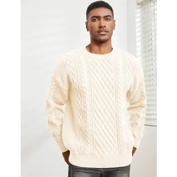 Men's Knit Sweater Crewneck Casual Twist Patterned Pullover