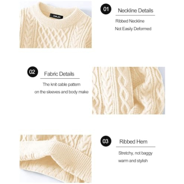 Men's Knit Sweater Crewneck Casual Twist Patterned Pullover