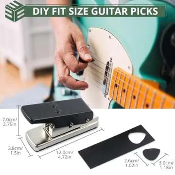 CAMWAY Guitar Pick Maker Punch Tool Heavy Duty DIY Maker Hole Punch Plastic Card Cutter Machine Unique Guitar Picks, Works Great on All Sorts of Materials - ABS, PVC, Old Credit Cards, Gift Cards