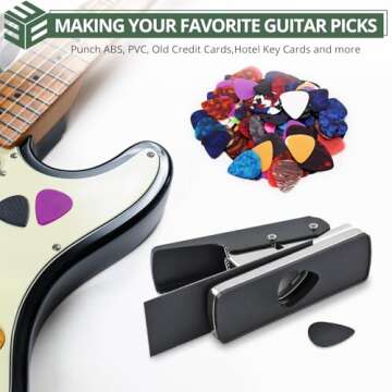 CAMWAY Guitar Pick Maker Punch Tool Heavy Duty DIY Maker Hole Punch Plastic Card Cutter Machine Unique Guitar Picks, Works Great on All Sorts of Materials - ABS, PVC, Old Credit Cards, Gift Cards