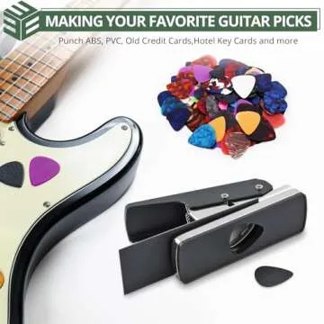CAMWAY Guitar Pick Maker Punch Tool Heavy Duty DIY Maker Hole Punch Plastic Card Cutter Machine Unique Guitar Picks, Works Great on All Sorts of Materials - ABS, PVC, Old Credit Cards, Gift Cards
