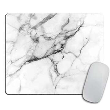 Stylish Marble Mousepad with Non-slip Base for All Users