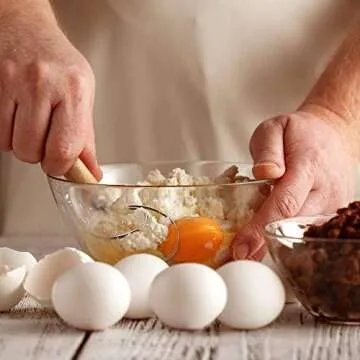 Danish Whisk,2 pack 13.5 inchStainless Steel Dutch Style Bread Dough Hand Mixer,Wooden Handle Kitchen Baking Tools, Rdough Starter Stirrer, Danish Dough Whisk