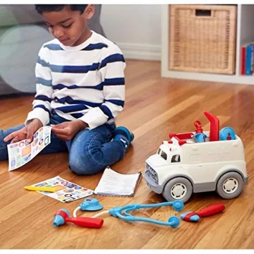 Eco-Friendly Green Toys Ambulance & Doctor's Kit for Kids