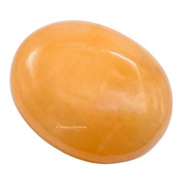 Yellow Aventurine Crystals and Healing Stones - Large Palm Stone Crystals Piedra - Crystal for Good ...