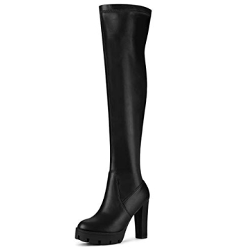 Allegra K Women's Platform Boots Chunky Heel Over Knee High Boots