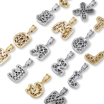 Personalized HECHUANG Bubble Letter Necklace in Gold