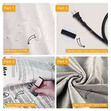 Toozey Adjustable Temperature Pet Heating Pad for Pets