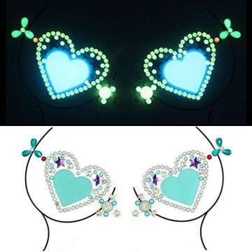 Meredmore Noctilucent Face Gems - Glow in the Dark Body Jewelry