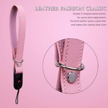 Dekok Leather camera wristband, Vintage Leather Camera Hand Strap for DSLR SLR Mirrorless, Adjustabl...