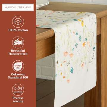 Maison d' Hermine Colmar 100% Cotton Table Runner - Elegant Spring Design for Every Occasion