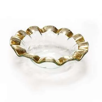 Annieglass Ruffle Wine Coaster - Luxury Tableware Made in USA