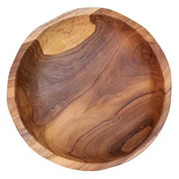ANDALUCA Rustic Teak Wood Hand Carved Bowl Unique Beauty