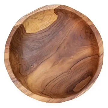 ANDALUCA Rustic Teak Wood Hand Carved Bowl Unique Beauty