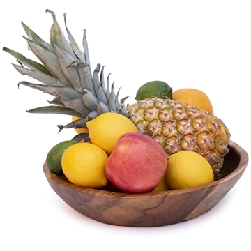 ANDALUCA Rustic Teak Wood Hand Carved Bowl Unique Beauty