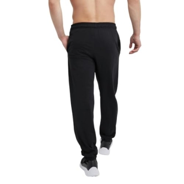Champion Men’s Cotton Closed Bottom Yoga Pants - Black