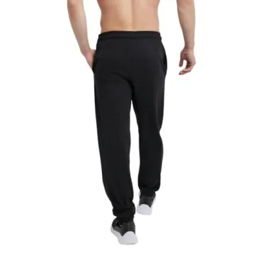Champion Men’s Cotton Closed Bottom Yoga Pants - Black