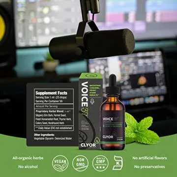 Voice37 - Singers Voice Remedy - All Natural Herbal Vocal Booster Formula to Lubricate Soothe and Relieve Hoarseness Dry Itchy Throat - Enhance Singing and Speaking - 1 oz - VOICE37 by Clyor