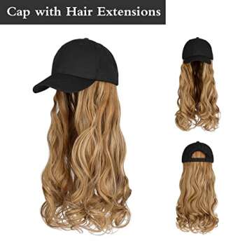 Stylish AynnQueen Baseball Cap with Hair Extensions