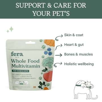 Fera Pet Organics Whole Food Multivitamin for Dogs and Cats - Vet Created Supplement with Vitamins &...