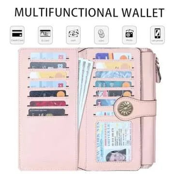 Travelambo Luxury Waxed Leather Clutch Wallet for Women