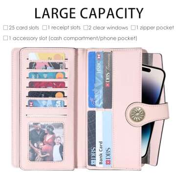 Travelambo Luxury Waxed Leather Clutch Wallet for Women