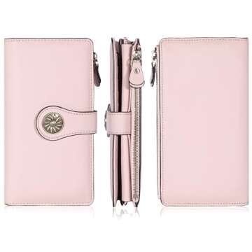 Travelambo Luxury Waxed Leather Clutch Wallet for Women