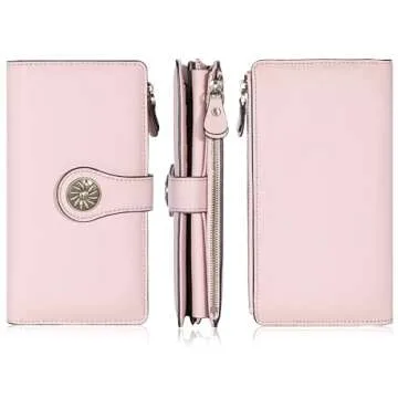 Travelambo Luxury Waxed Leather Clutch Wallet for Women