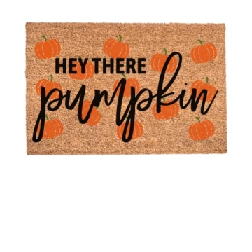Pumpkin Coir Fall Doormat, Fall Decorations for Home, Fall Decor, Pumpkin Decor, Fall Door Mat, Hey ...