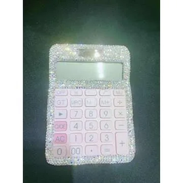 TISHAA Bling 12 Digit Calculator - Dual Power & Stylish