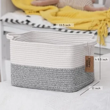 Stylish COMFY-HOMI Cotton Rope Storage Basket for Home