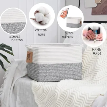 Stylish COMFY-HOMI Cotton Rope Storage Basket for Home