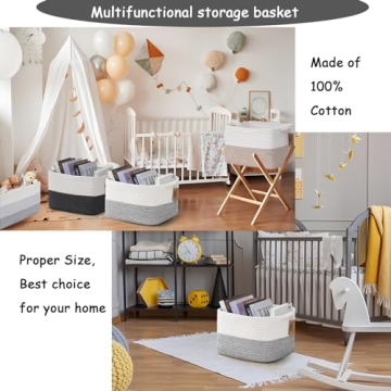 Stylish COMFY-HOMI Cotton Rope Storage Basket for Home
