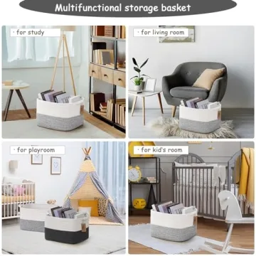 Stylish COMFY-HOMI Cotton Rope Storage Basket for Home