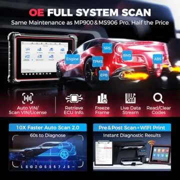 Autel MaxiCOM MK900 OBD2 Scanner: 2025 Updated of MK808BT Pro MK808S MX808S MX900, CAN-FD&DOIP, 40+ Service as as MK900-BT, 150 Car Brands, Bidirectional Tests, All System Diagnose, FCA Autoauth & SGW