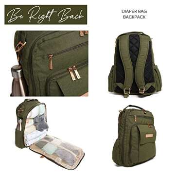 JuJuBe Diaper Bag, Travel Backpack with Portable Changing Pad, Stroller Hooks & Pockets for Baby Bot...