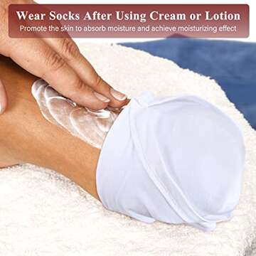 Geyoga 10 Pairs Moisturizing Socks Overnight for Dry Feet Spa Cotton Moisture Enhancing Cosmetic Socks for Women and Men, White