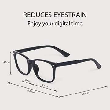 Noel Oscar Blue Light Blocking Glasses for Computer Use, Anti Eye Strain UV Filter Lens, Lightweight...