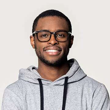 Noel Oscar Blue Light Blocking Glasses for Computer Use, Anti Eye Strain UV Filter Lens, Lightweight Eyeglasses (Men/Women) (Black)