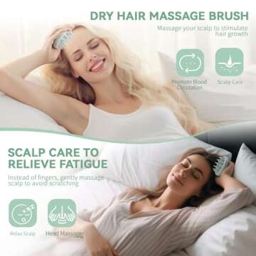 BEAUTLOHAS. Scalp Massager Soft Silicone Scalp Scrubber Silicone Head Scrubber Scalp Brush Hair Massager Scalp Shampoo Brush for Wet and Dry Hair for Women Men(Green)