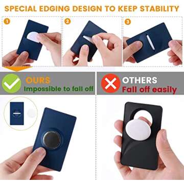 2pcs AirTag Wallet Leather Case Compatible with Apple AirTags, Slim Design for Men and Women, Preven...
