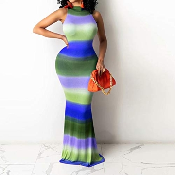 Shop IyMoo Women's Bohemian Floral Maxi Dress Blue