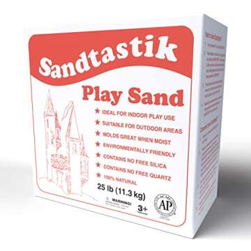 Sandtastik Sparkling White Play Sand - 50 lb (22.6 kg), Fill Sandboxes & Sensory Tables, Non-Toxic, Scoop, Mold & Pour