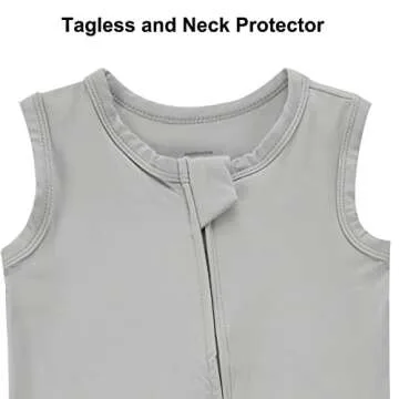 Baby Sleeveless Romper Zipper Toddler Summer Jumpsuit Rayon Outfits Infant Footless Pajamas(Light Grey & Dark Grey, 3-6m)