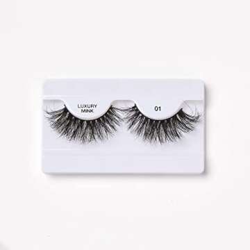 i-ENVY Luxury Mink Collection False Eyelashes 100% Real Mink Glamorous Eye Look Lashes Maximum Fluffiness 3D Multi-Curl Angle (2 Pack)