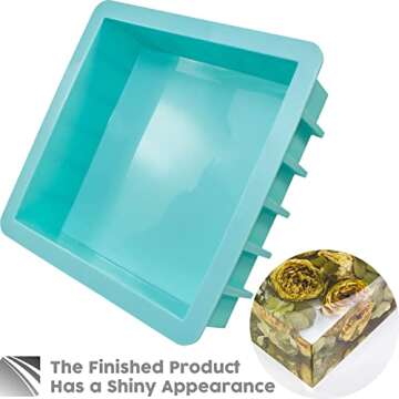 Large Square Silicone Mold for Resin & Soap - 8" x 2.5"