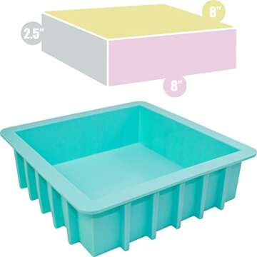 Large Square Silicone Mold for Resin & Soap - 8" x 2.5"