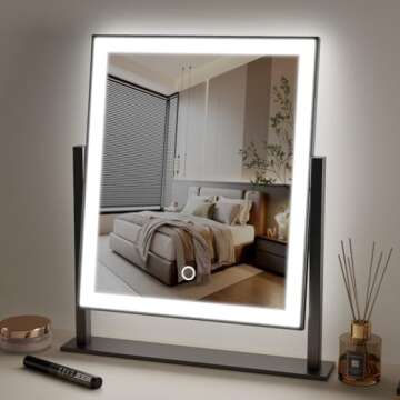 durup Lighted Makeup Mirror Hollywood Mirror Vanity Makeup Mirror with Light Smart Touch Control 3Co...